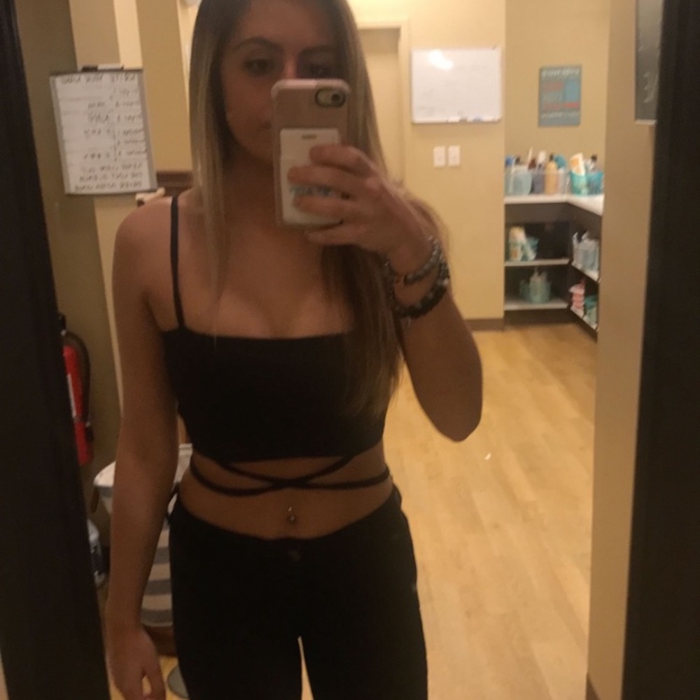 PLT black crop top